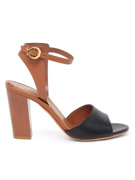 Pollini Women's Rider 90MM Two-Tone Leather Sandals