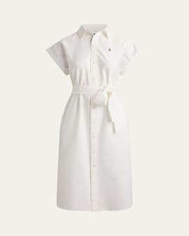 Polo Ralph Lauren Belted Cotton Oxford Shirt Dress
