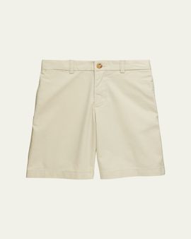 Polo Ralph Lauren Boy's Logo Embroidered Flat Front Chino Shorts