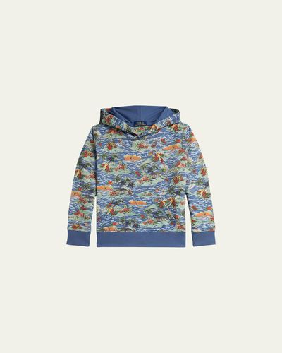 Polo Ralph Lauren Boy's Tropical-Print French Terry Hoodie, S-XL
