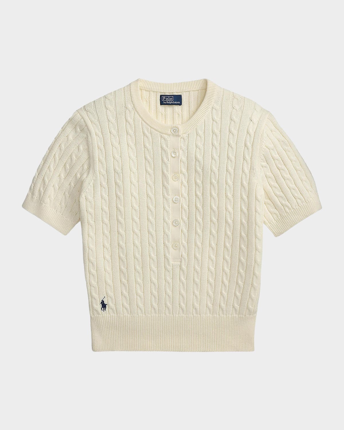 Polo Ralph Lauren Cable-Knit Cotton Henley Sweater