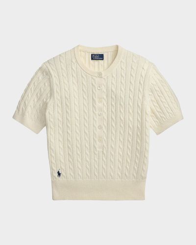 Polo Ralph Lauren Cable-Knit Cotton Henley Sweater