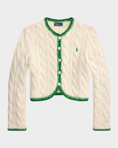 Polo Ralph Lauren Cable-Knit Cropped Cardigan