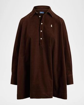 Polo Ralph Lauren Corduroy Pleated Mini Shirtdress