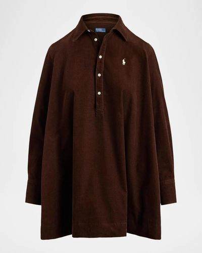 Polo Ralph Lauren Corduroy Pleated Mini Shirtdress