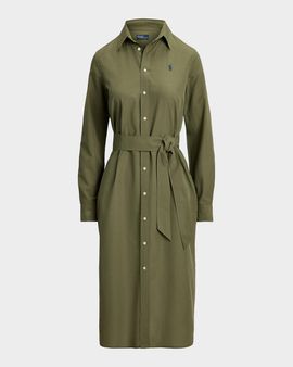 Polo Ralph Lauren Cotton-Linen Belted Shirtdress