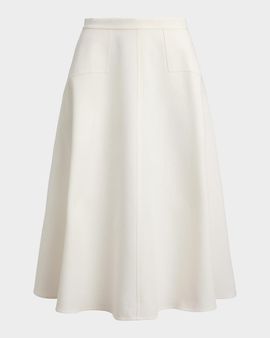Polo Ralph Lauren Cotton-Wool A-Line Midi Skirt