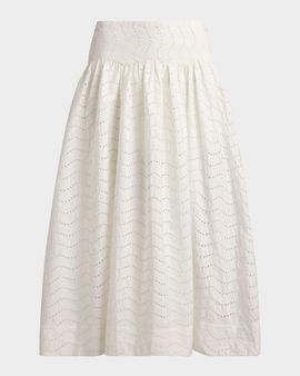 Polo Ralph Lauren Cotton Eyelet Maxi Skirt