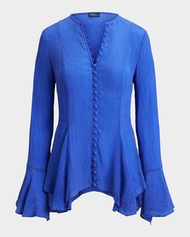 Polo Ralph Lauren Crinkled Button-Front Top