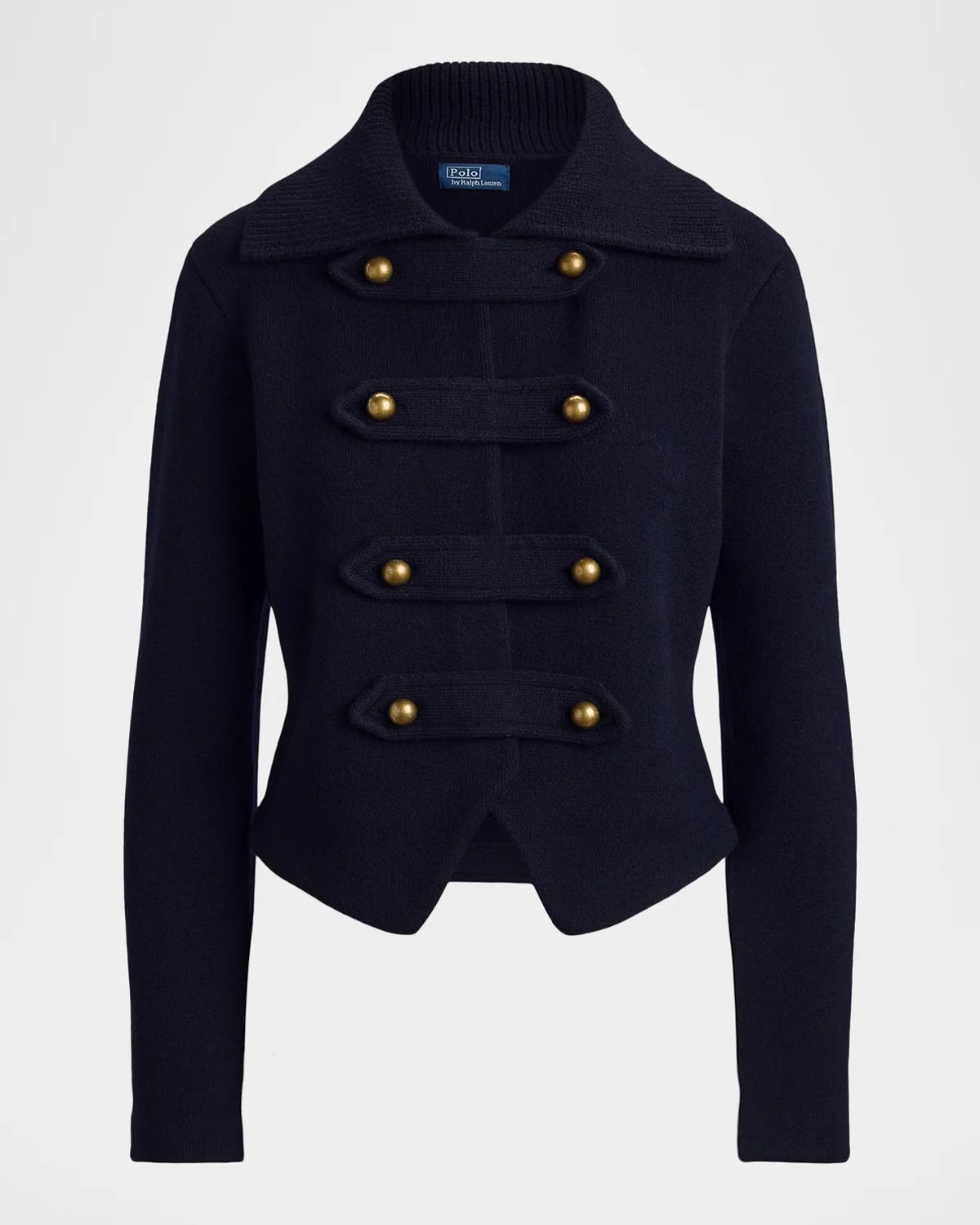 Polo Ralph Lauren Double-Breasted Wool-Blend Knit Jacket