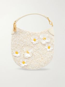 POLO RALPH LAUREN Floral-embellished beaded small shoulder bag