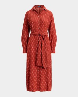 Polo Ralph Lauren Geometric Floral Print Midi Shirtdress