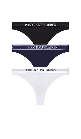 Polo Ralph Lauren Intimates Polo Ralph Lauren Intimates Midrise Thong 3 Pack
