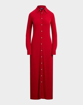 Polo Ralph Lauren Jersey-Knit Maxi Shirtdress