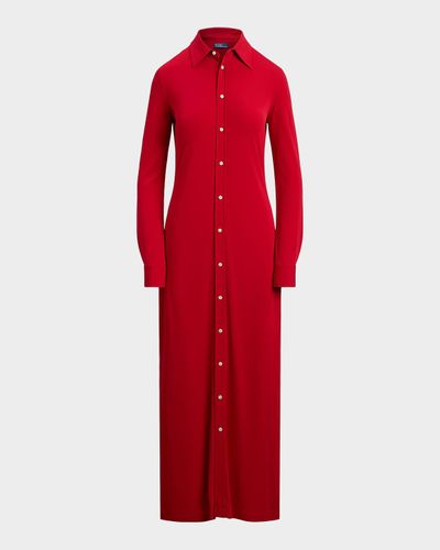Polo Ralph Lauren Jersey-Knit Maxi Shirtdress
