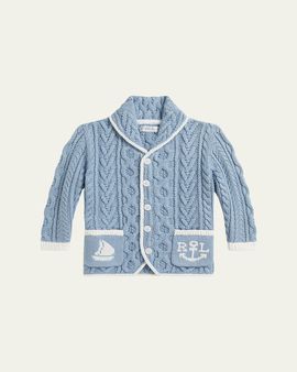 Polo Ralph Lauren Kid's Cable-Knit Cotton Shawl Cardigan