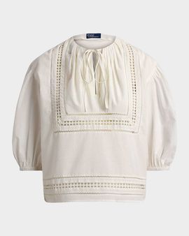 Polo Ralph Lauren Lace-Trim Cotton Top