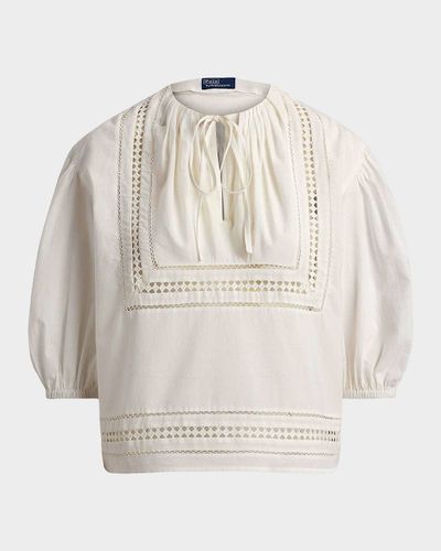 Polo Ralph Lauren Lace-Trim Cotton Top
