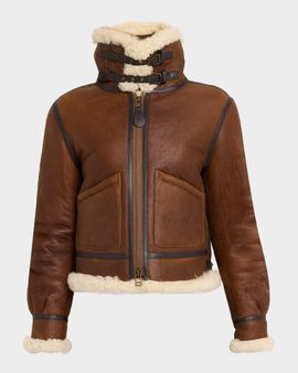 Polo Ralph Lauren Leather-Trim Shearling Aviator Jacket