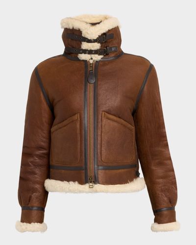Polo Ralph Lauren Leather-Trim Shearling Aviator Jacket