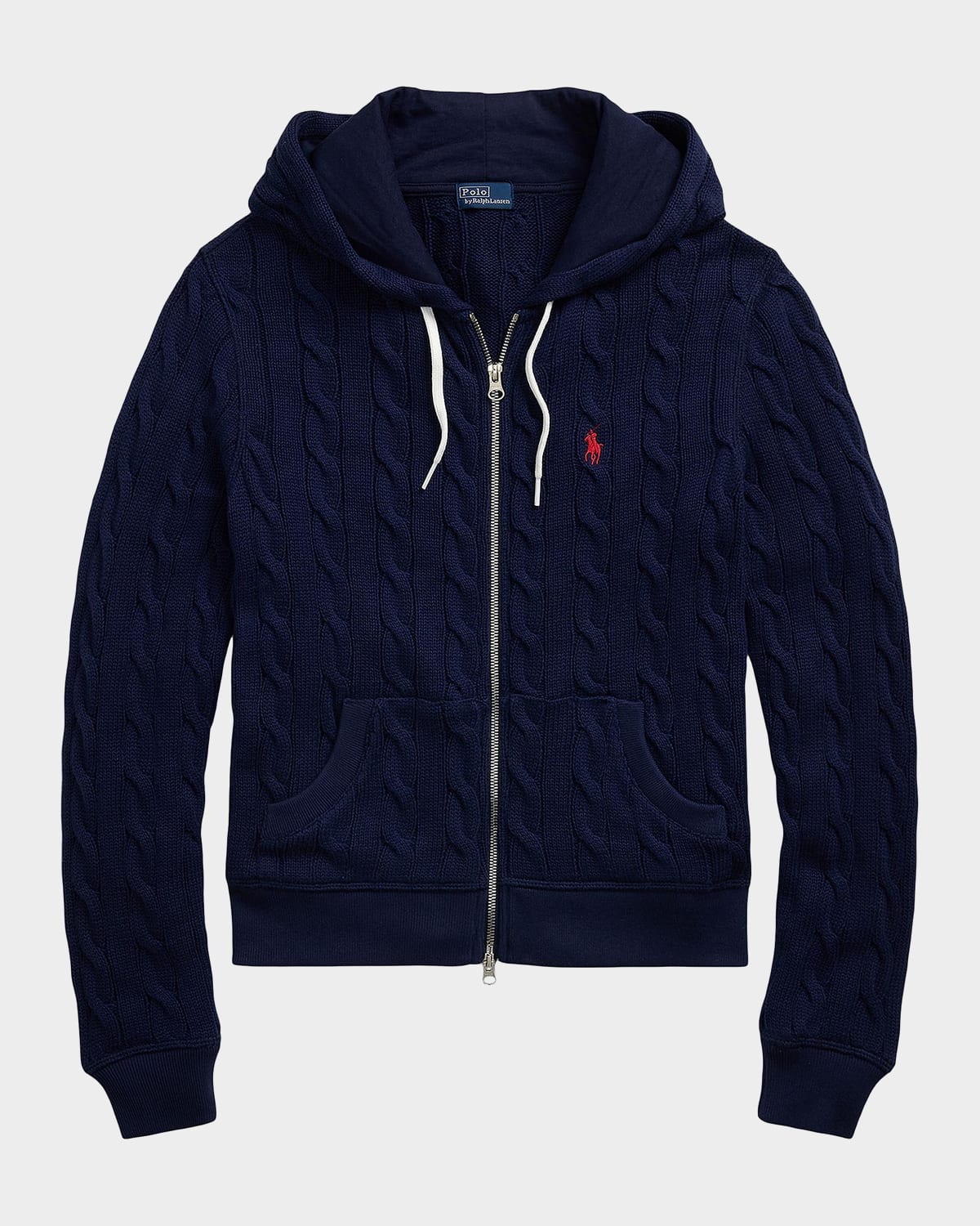 Polo Ralph Lauren Logo Cotton Cable-Knit Hoodie