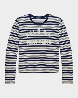 Polo Ralph Lauren Logo Striped Jersey Long-Sleeve T-Shirt