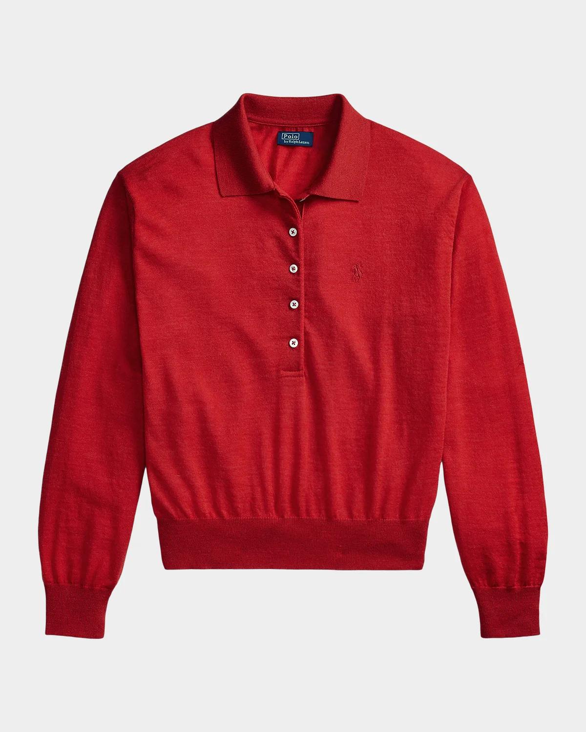 Polo Ralph Lauren Merino Wool Polo-Collar Sweater