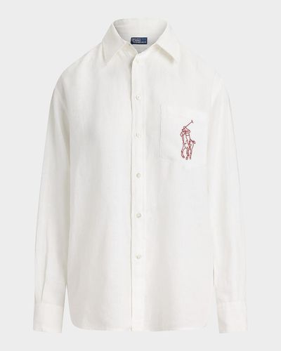 Polo Ralph Lauren Oversized-Fit Embroidered Linen Shirt