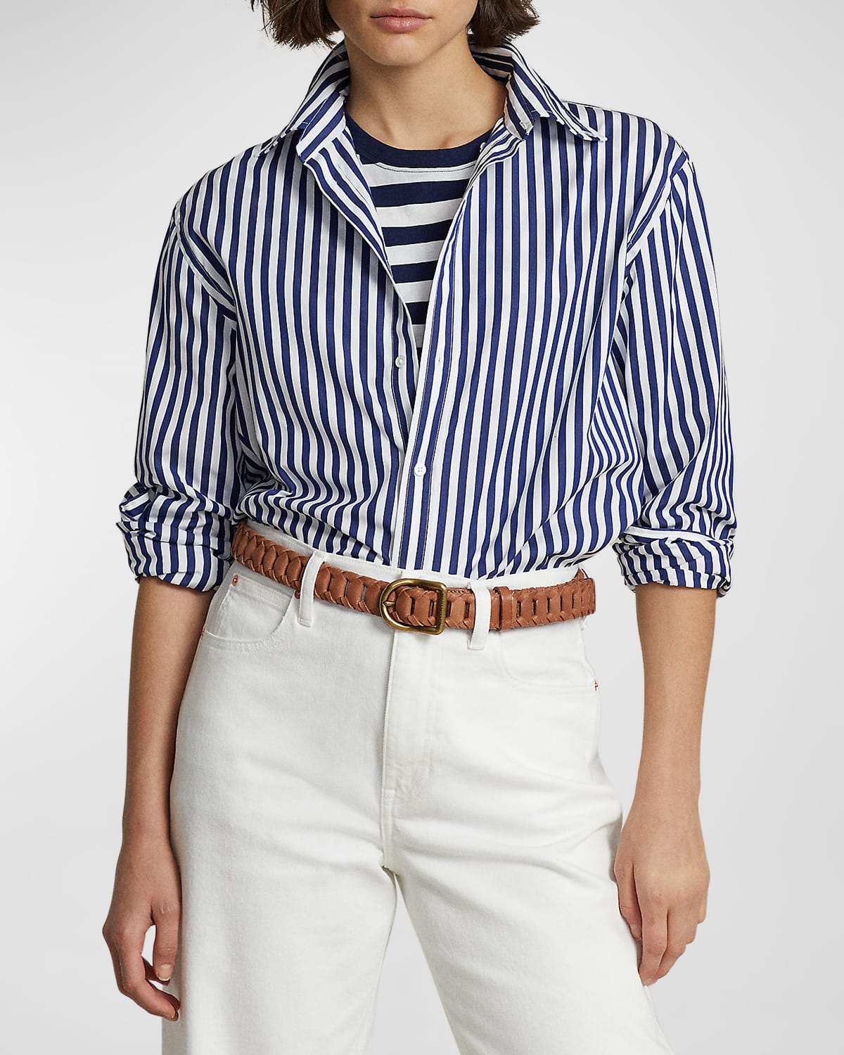 Polo Ralph Lauren Oversized-Fit Striped Cotton Shirt
