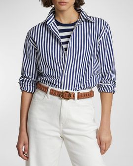 Polo Ralph Lauren Oversized-Fit Striped Cotton Shirt