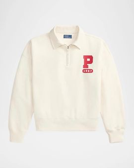 Polo Ralph Lauren P Logo Slub Fleece Quarter-Zip Sweatshirt