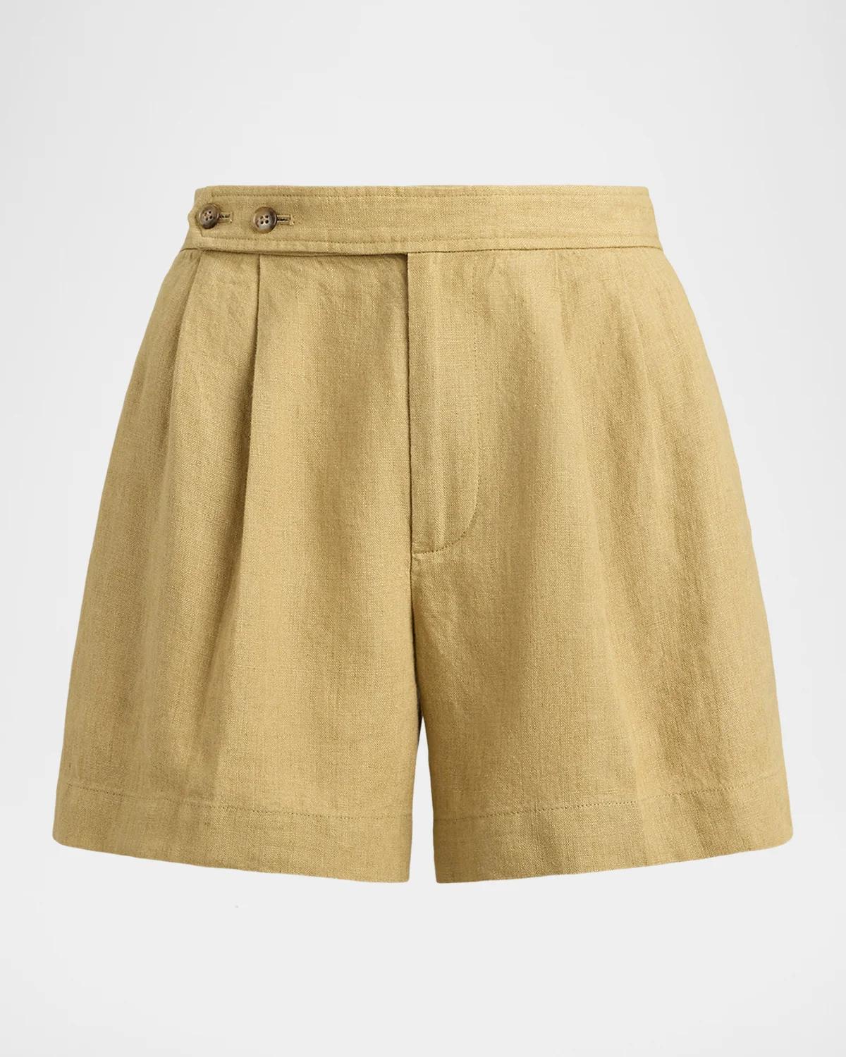 Polo Ralph Lauren Pleated Delave Linen Shorts