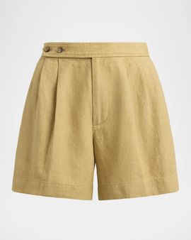 Polo Ralph Lauren Pleated Delave Linen Shorts