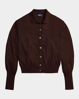 Polo Ralph Lauren Polo-Collar Wool Blouson Cardigan