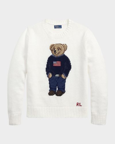 Polo Ralph Lauren Polo Bear Linen-Cotton Crewneck Sweater