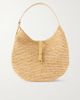 POLO RALPH LAUREN Polo ID medium leather-trimmed raffia shoulder bag - 1