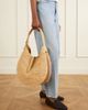 POLO RALPH LAUREN Polo ID medium leather-trimmed raffia shoulder bag - 2