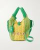 POLO RALPH LAUREN Polo Play small leather-trimmed crocheted bucket bag - 1