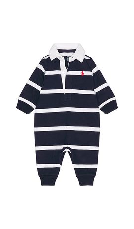 Polo Ralph Lauren Polo Ralph Lauren Baby Striped Cotton Rugby Coverall
