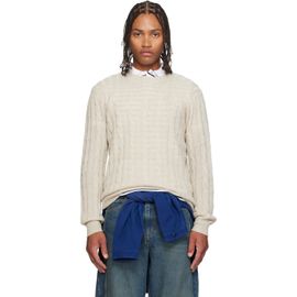 Polo Ralph Lauren Polo Ralph Lauren Beige 'The Iconic Cable-Knit' Cashmere Sweater