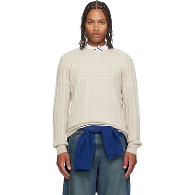 Polo Ralph Lauren Polo Ralph Lauren Beige 'The Iconic Cable-Knit' Cashmere Sweater
