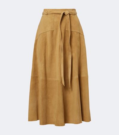 Polo Ralph Lauren Polo Ralph Lauren Belted suede midi skirt