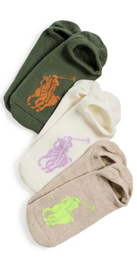 Polo Ralph Lauren Polo Ralph Lauren Big Pony Sneaker Liners 3-Pack Light Oatmeal Heather One