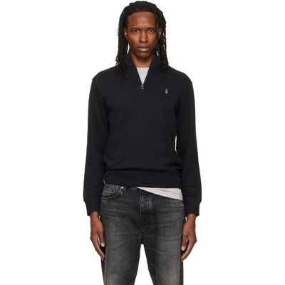 Polo Ralph Lauren Polo Ralph Lauren Black Luxury Jersey Quarter-Zip Pullover Sweater