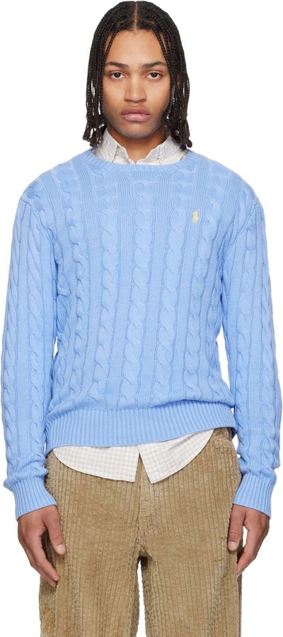 Polo Ralph Lauren Polo Ralph Lauren Blue Cable-Knit Cotton Sweater