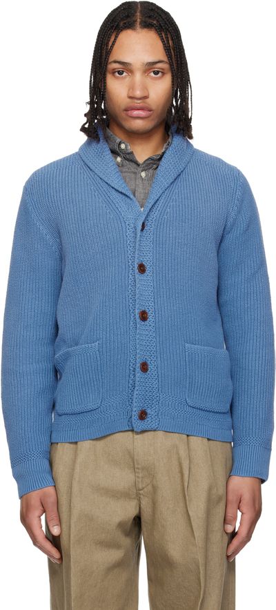 Polo Ralph Lauren Polo Ralph Lauren Blue Cotton Shawl-Collar Cardigan