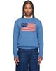 Polo Ralph Lauren Polo Ralph Lauren Blue 'The Iconic Flag' Sweater - 1