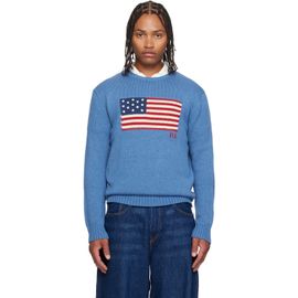 Polo Ralph Lauren Polo Ralph Lauren Blue 'The Iconic Flag' Sweater