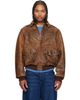 Polo Ralph Lauren Polo Ralph Lauren Brown Leather Flight Jacket - 1