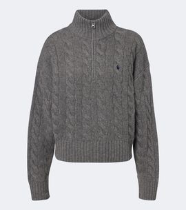 Polo Ralph Lauren Polo Ralph Lauren Cable-knit wool-blend half-zip sweater